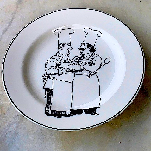 EPOCH LE RESTAURANT SALAD PLATE ROUND 8 1/2 INCH Y2K WHITE BLACK - Picture 4 of 6